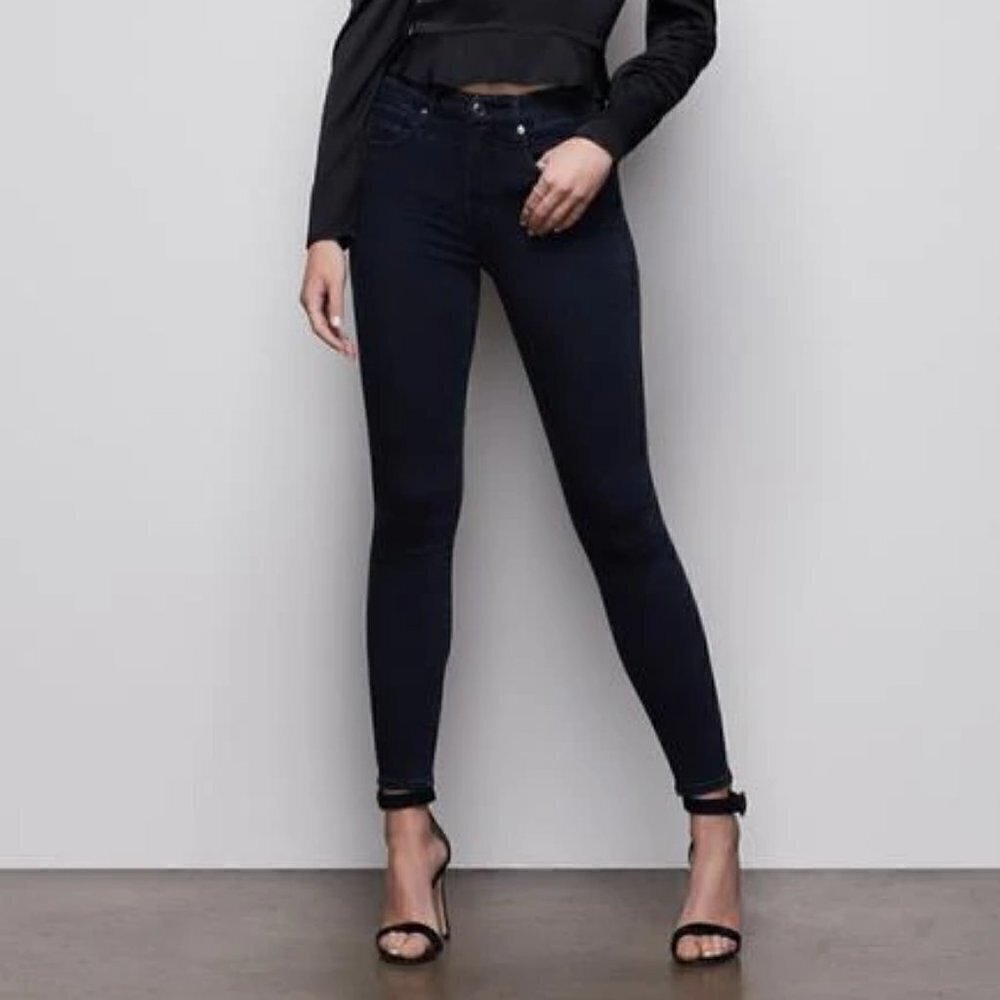 Good American Good Legs Crop high rise skinny jeans denim blue new 00 24